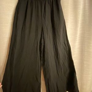 Black Gauze Wide Leg Pants